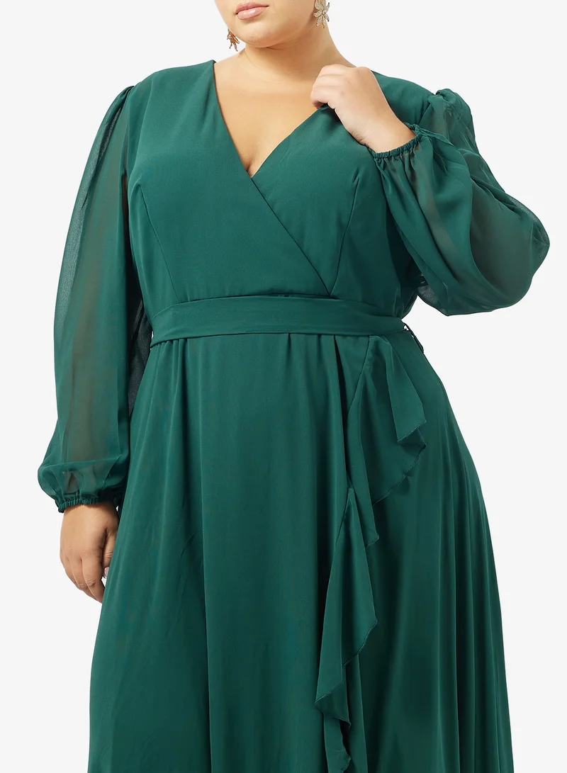 Khizana  Plus Size A-line Wrap Dress for Women | Best Price UAE